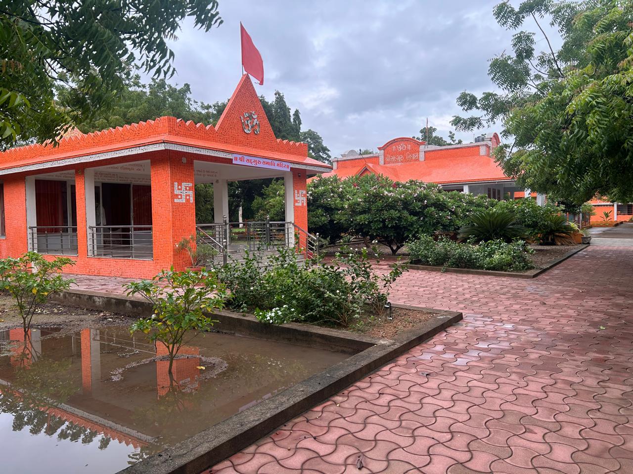 Small shrine with red flag